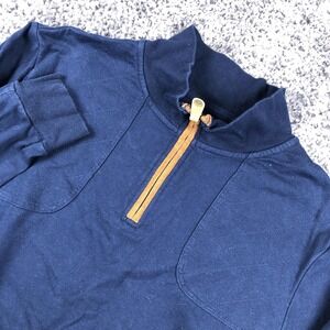 Over Under Sweatshirt Mens Medium Blue Fleece 1/4 Zip Mock Neck Pullover USA